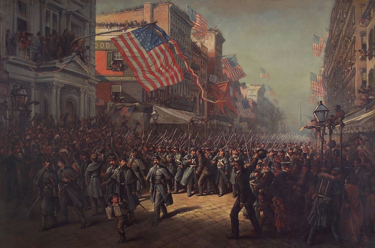 7th Regiment Marching Down Broadway, departing for the Civil War